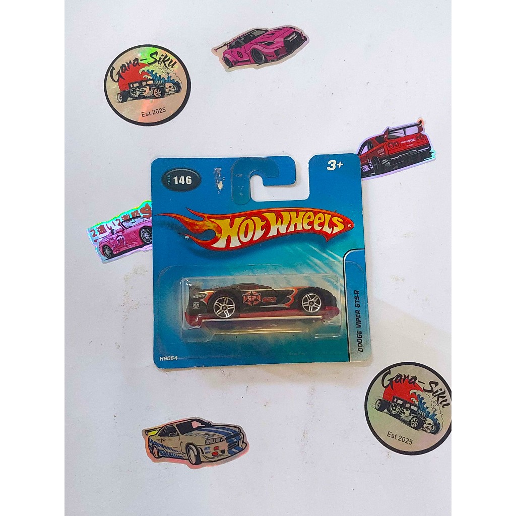 HOT WHEELS DODGE VIPER GTS-R HITAM 2005 BLUECARD SHORTCARD RARE VHTF FREE PROTEKTOR