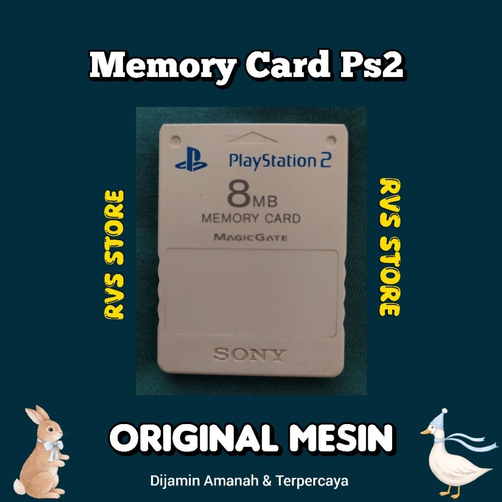 Memory Card Ps2 Original Mesin (Putih)