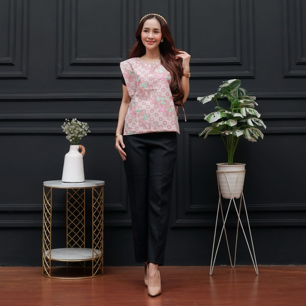 VEST BATIK WANITA ROMPI ETNIK MOTIF BOLAK BALIK KATUN