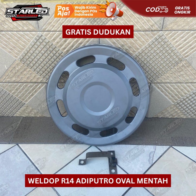 (1 BIJI) WELDOP ADIPUTRO OVAL RING 13 RING 14 BONUS PANGKON DUDUKAN WILDOP R14 R13 WHEELDOP CAT WARN