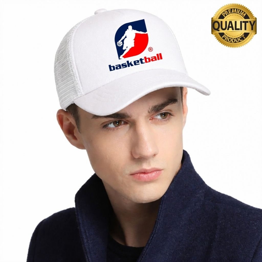 Topi Trucker Basketball Korea Style | Topi Jaring Casual Pria Wanita | Topi Fashion Kekinian