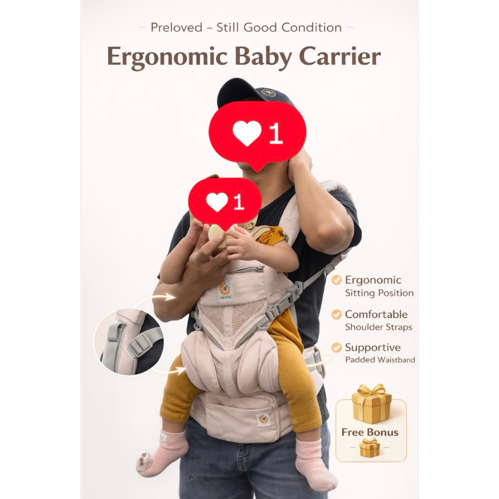 Baby Carrier / Gendongan Bayi (Preloved) – Nyaman & Ergonomis (Ergobaby)