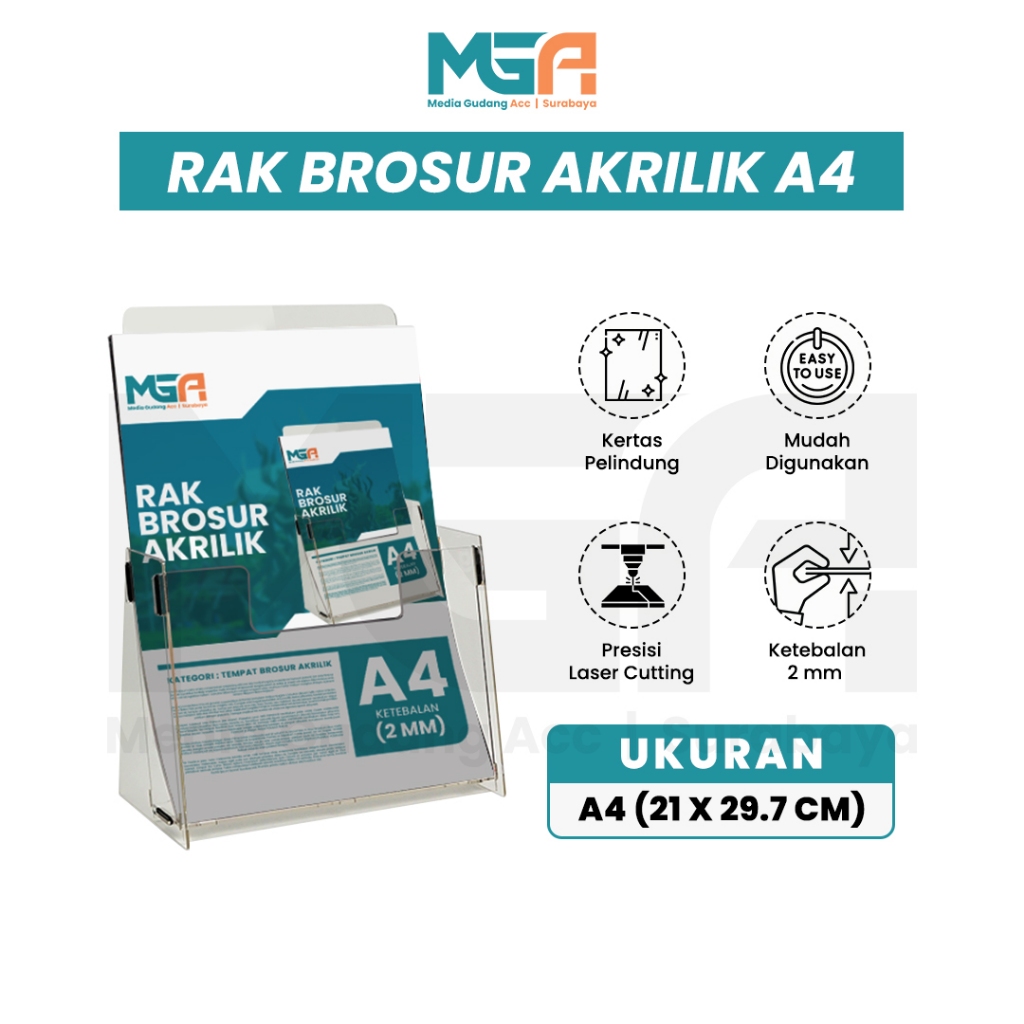 Rak Brosur Akrilik Ukuran A4 | Tempat Brosur Akrilik - Stand Display Brosur