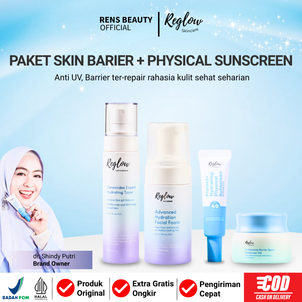 Paket Reglow Skin Barrier Repair + Sunscreen SPF 40 PA++++ – Strengthen Barrier & Protect Skin