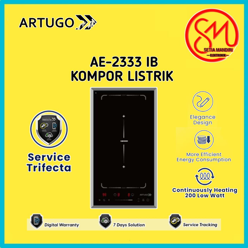 ARTUGO Kompor Listrik Induksi 2 Tungku 30 cm Hob AE 2333 IB - Induction