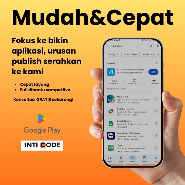 Jasa Upload Aplikasi ke Playstore tugas skripsi tugas kuliah DLL
