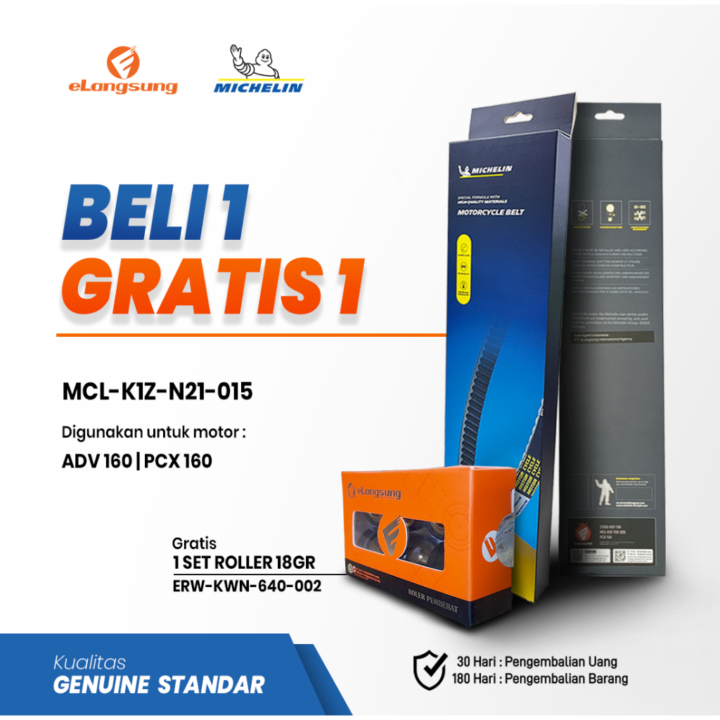 Michelin Vanbelt PCX 160 ADV 160 K1Z Gratis Roller 18gr - GARANSI 180 HARI