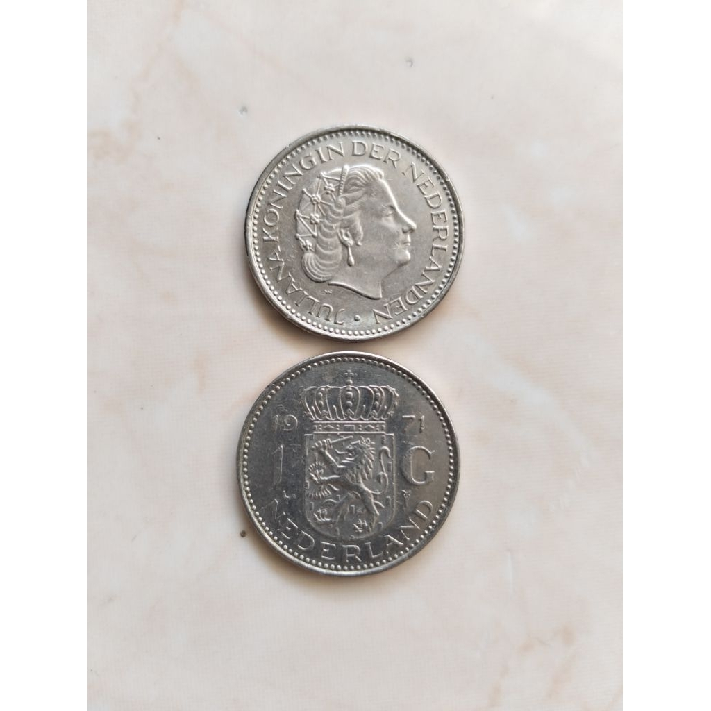 koin Kuno 1 Gulden nederland Juliana koningin