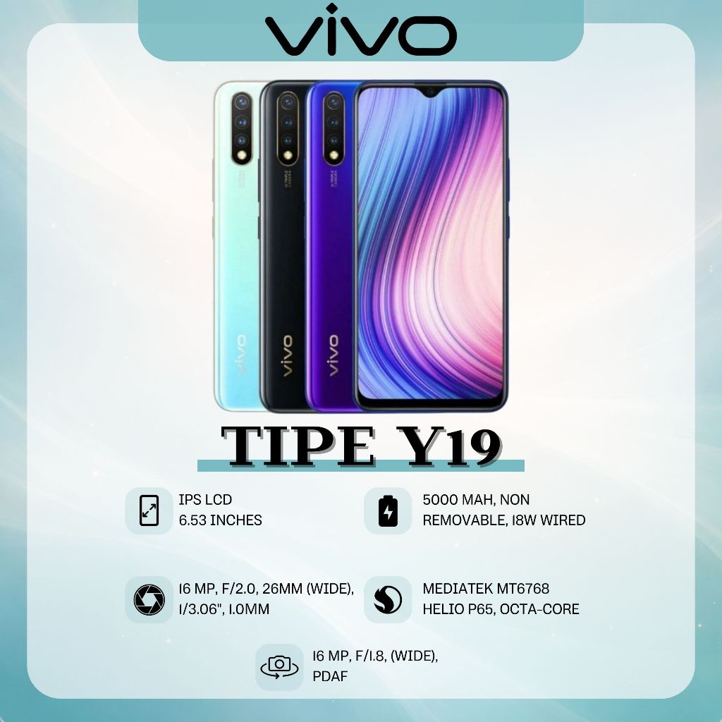 HP VIVO Y19 RAM 8/256GB 4G Smartphone Fullset Garansi 1 Tahun