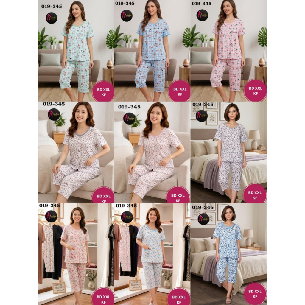 Baju Tidur Remaja - Dewasa BD XXL KF | Baju Tidur Motif Baju Pendek Celana Pendek | Baju Tidur Kanci