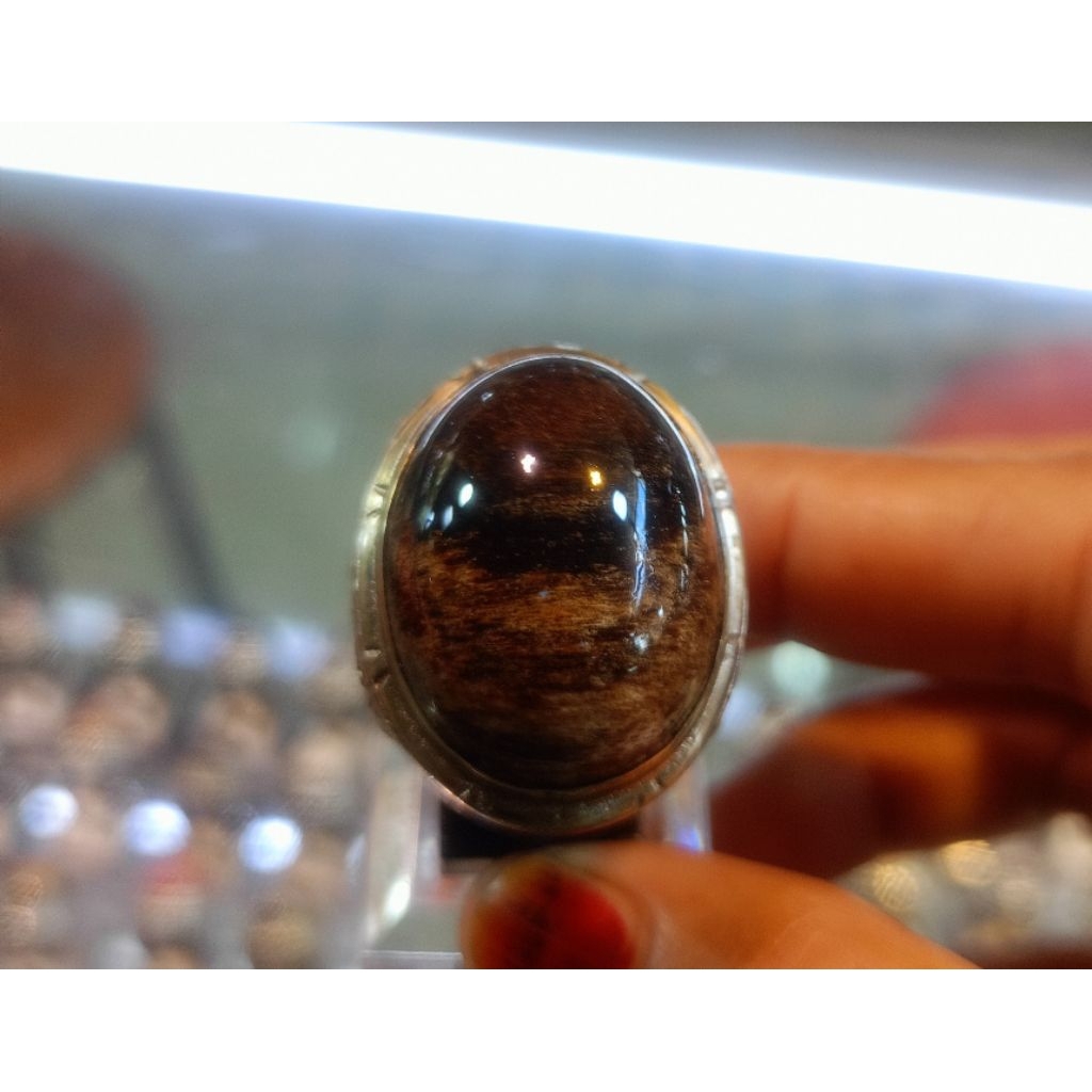 Cincin fosil kelor motif(Natural)