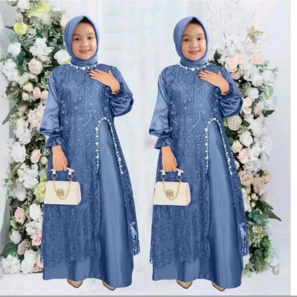 Gamis Anak Davina - Dress Anak Perempuan Bordir Mewah