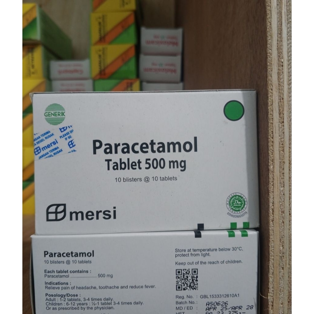 Paracetamol Mersi 500 mg 100 Tablet - Obat Demam dan Nyeri Ringan