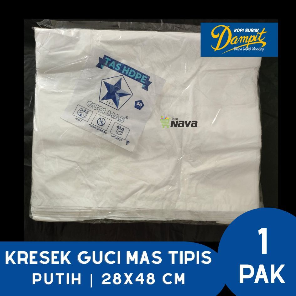 Kresek Guci Mas Tipis 28x48 Putih / Kresek Guci Mas