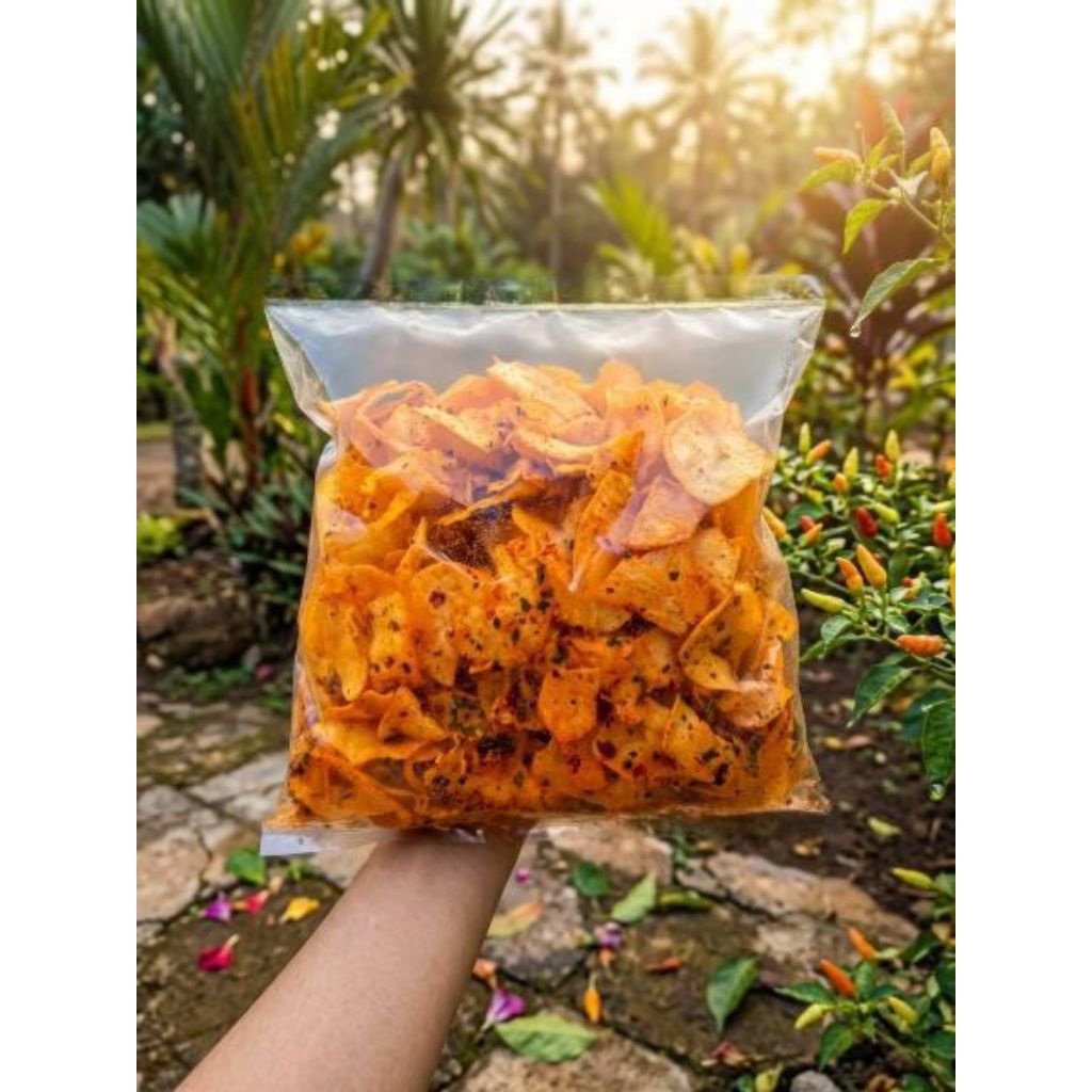 kripik singkong pedas/kripik singkong 500grm/kripik singkong cikruh
