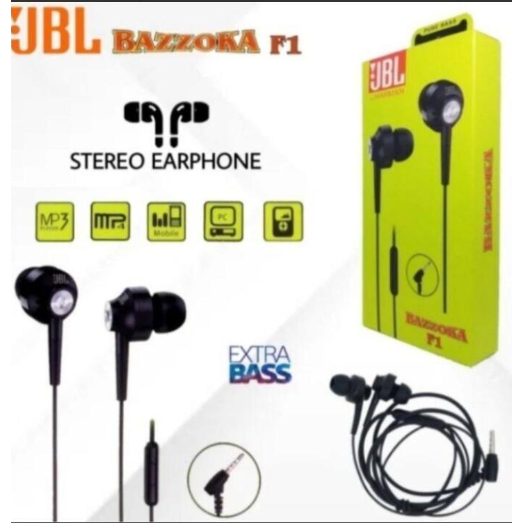 JBL BAZZOKA F1 EARPHONE HITAM ORI
