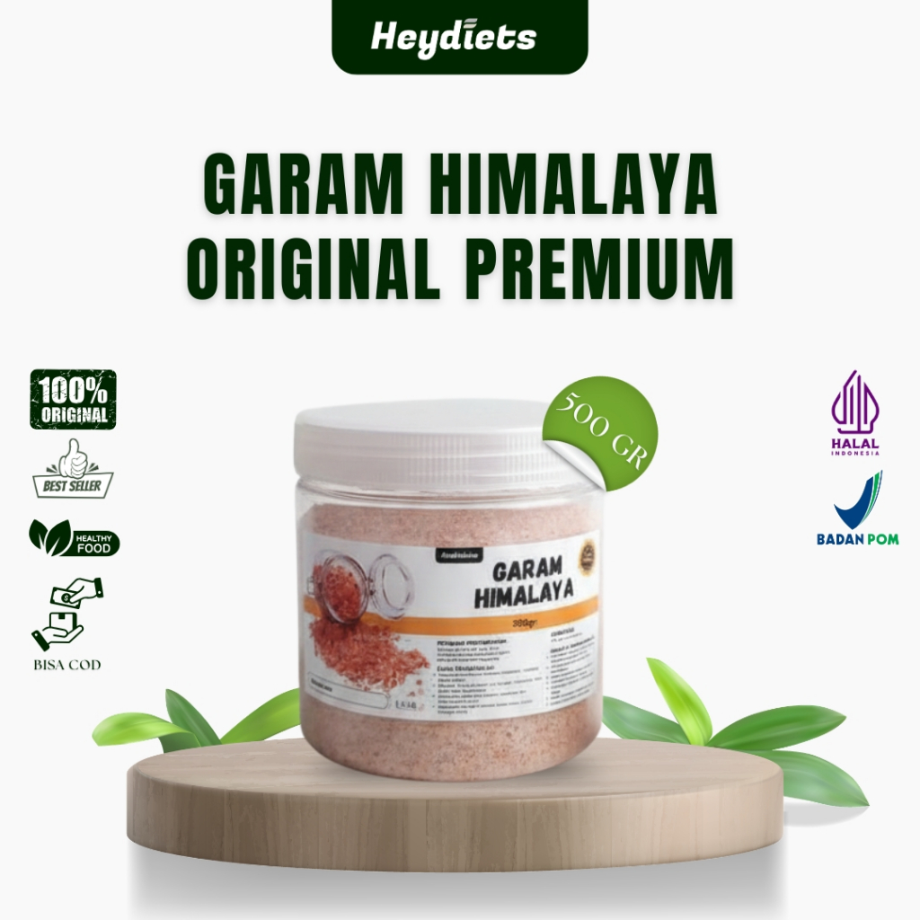 Garam Himalaya 500 gr Toples/ Garam Original Premium Pink Salt/ Penyedap Rasa/ (COD MAKASSAR)