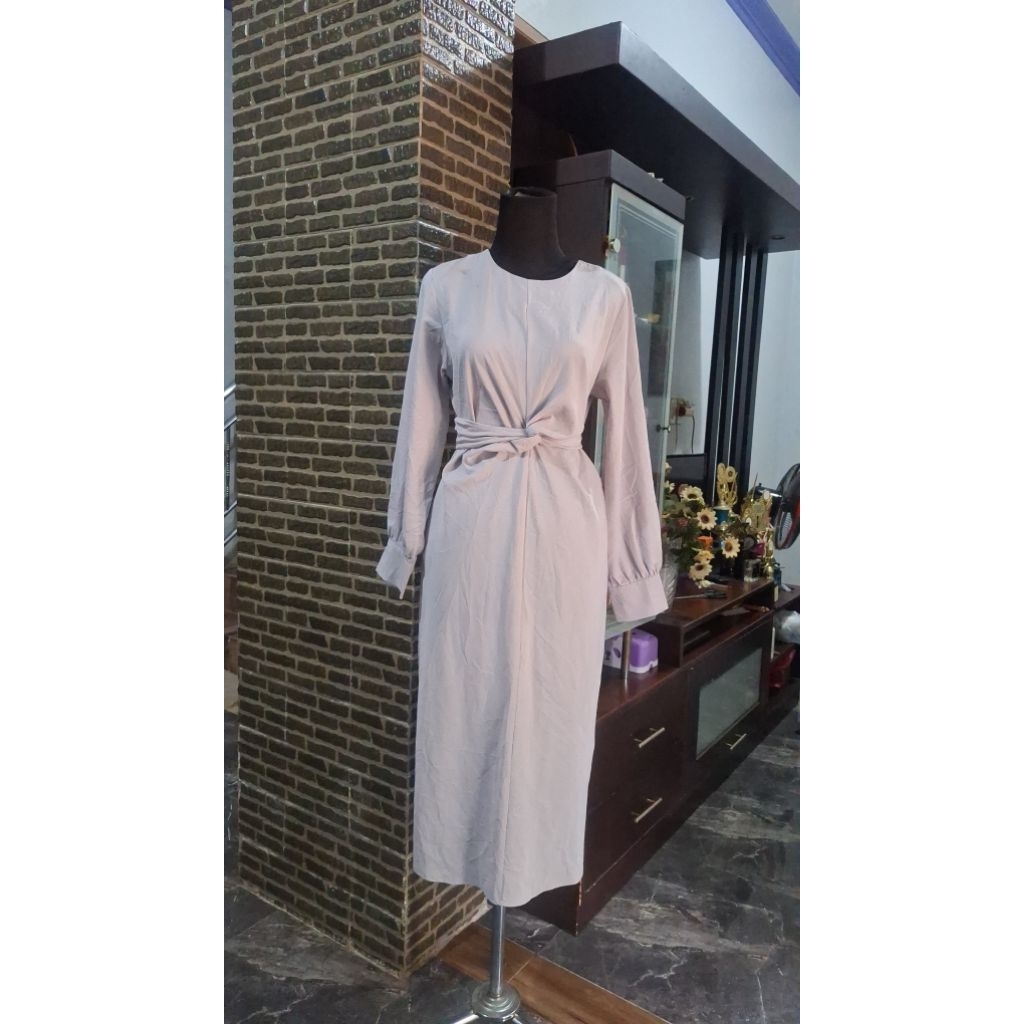 Dress sifon polos/ Dress Grey pita