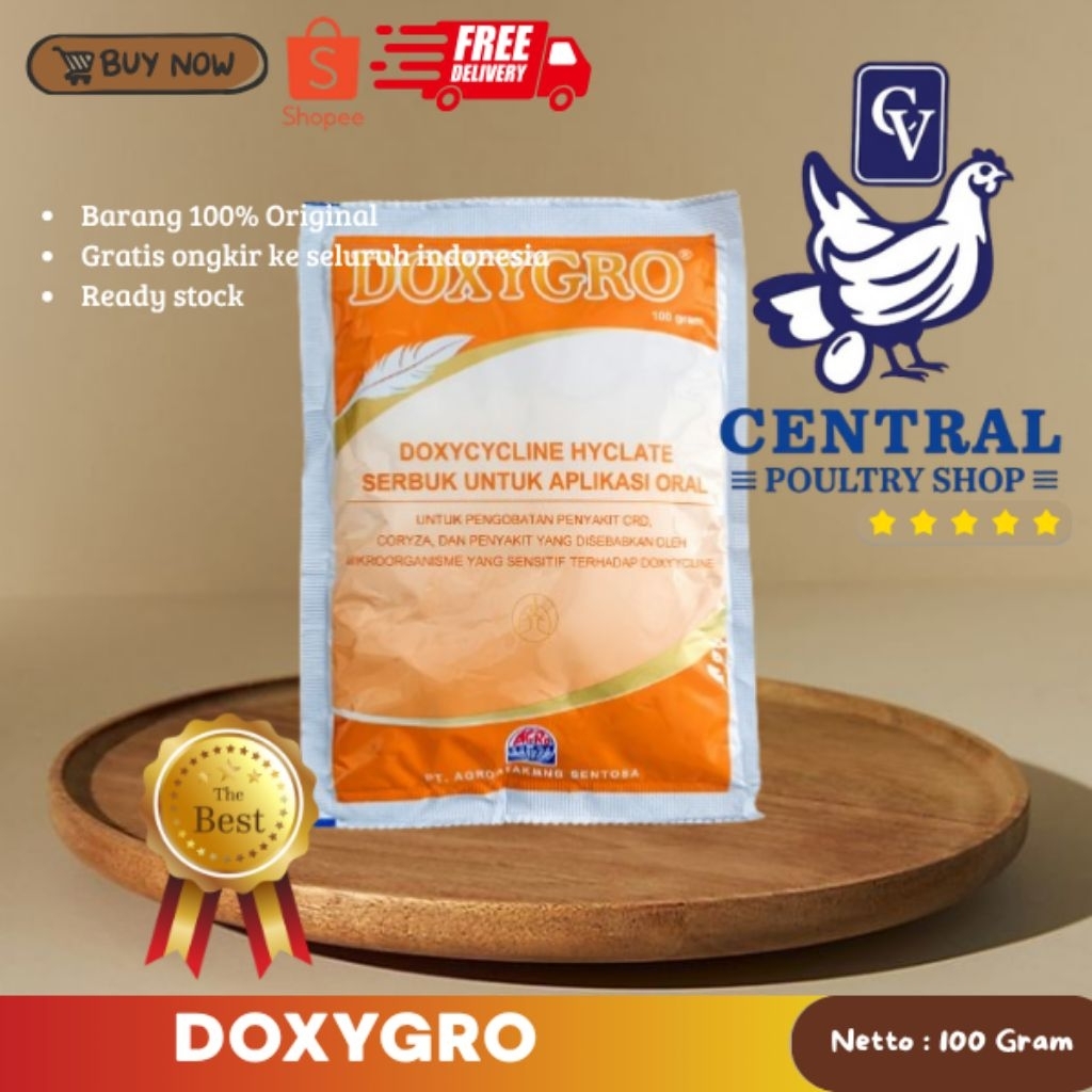 DOXYGRO – Doxycycline Hyclate Serbuk Oral (100 gram)