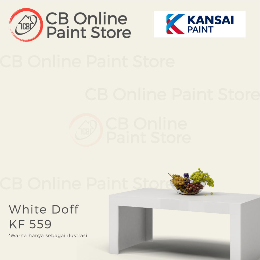CAT KAYU DAN BESI KANSAI FTALIT - WHITE DOFF - KF 559 - 1KG