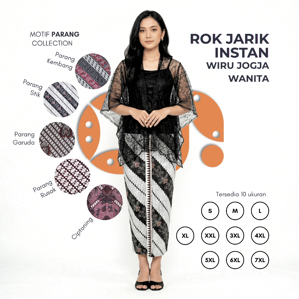 Rok Jarik Wiru Jogja Wanita Dewasa Rok Instan Pakaian Adat Jawa Batik Motif Lereng