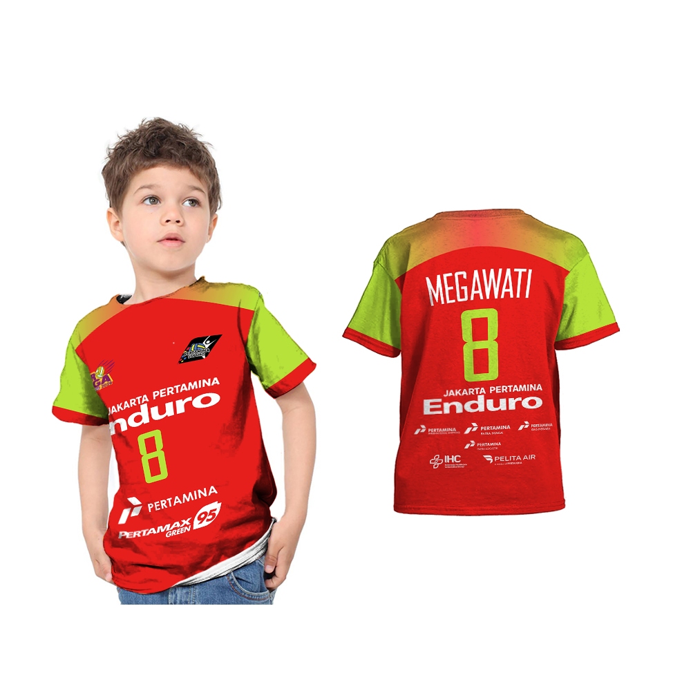 301KIDS - Baju Anak Kaos JAKARTA PERTAMINA ENDURO - MERAH Full Printing Custom