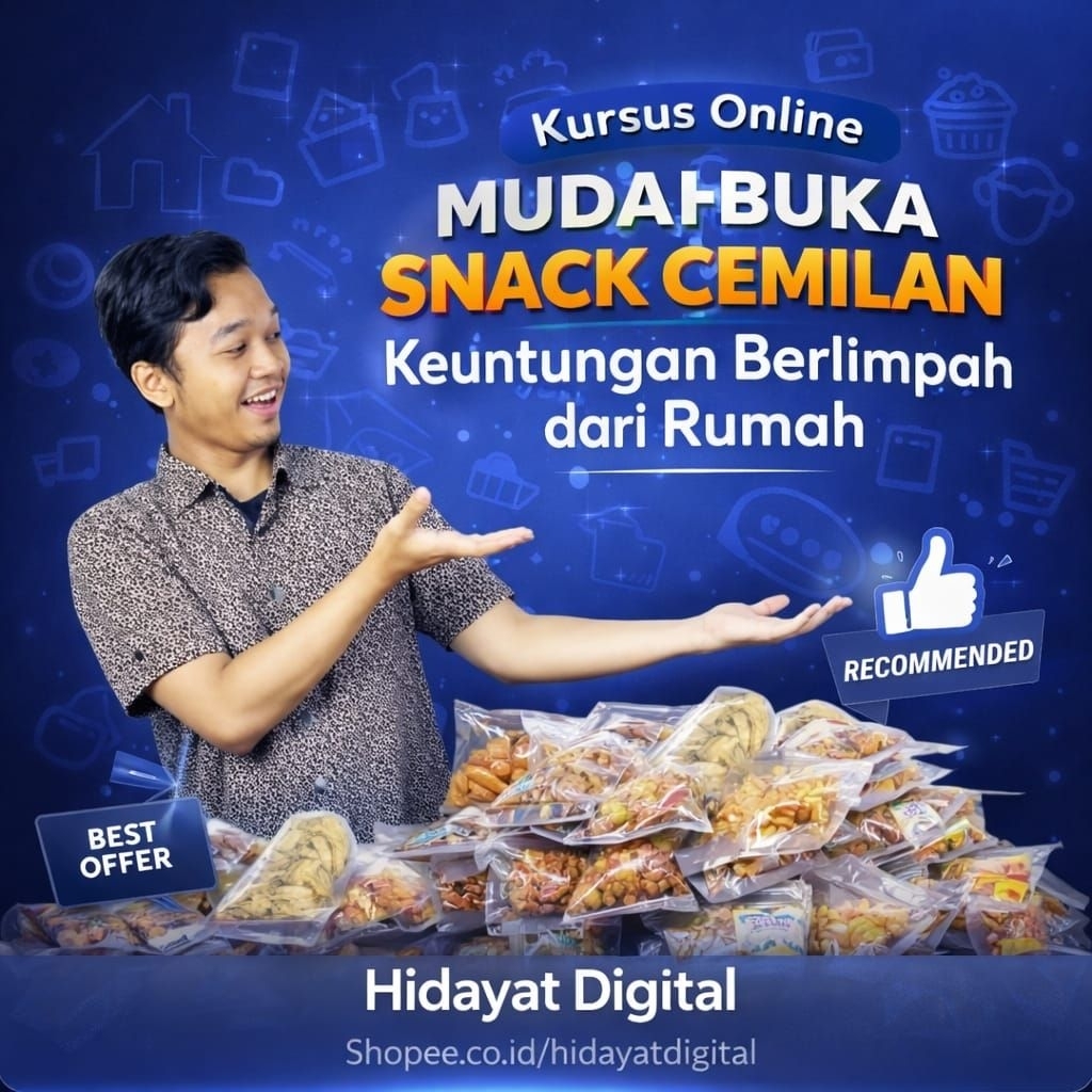 PROMO KURSUS BISNIS SNACK CEMILAN - PENGUSAHA DI RUMAH AJA - DIGITAL MARKETING ONLINE PELUANG USAHA-