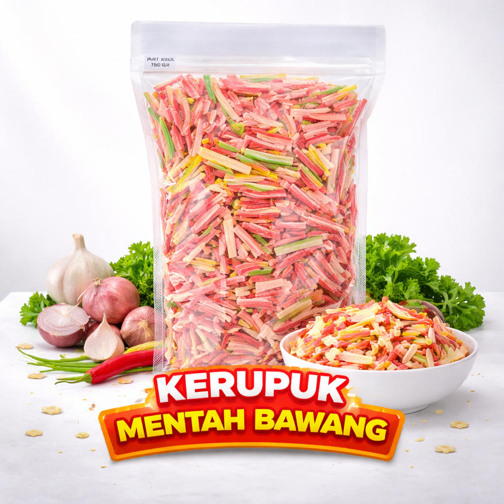 Kerupuk Mentah Bawang Jaat Stik Kecil – Bentuk Stik, Laris Buat Jualan