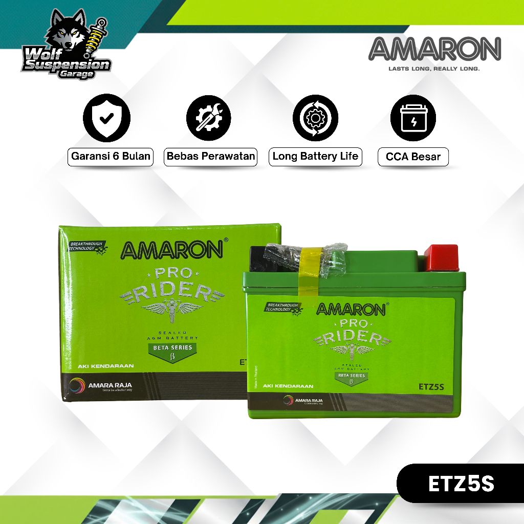 Amaron Aki Motor Yamaha R15 ETZ5S / GTZ5S / YTZ5S 12V / 3.5Ah Aki Kering