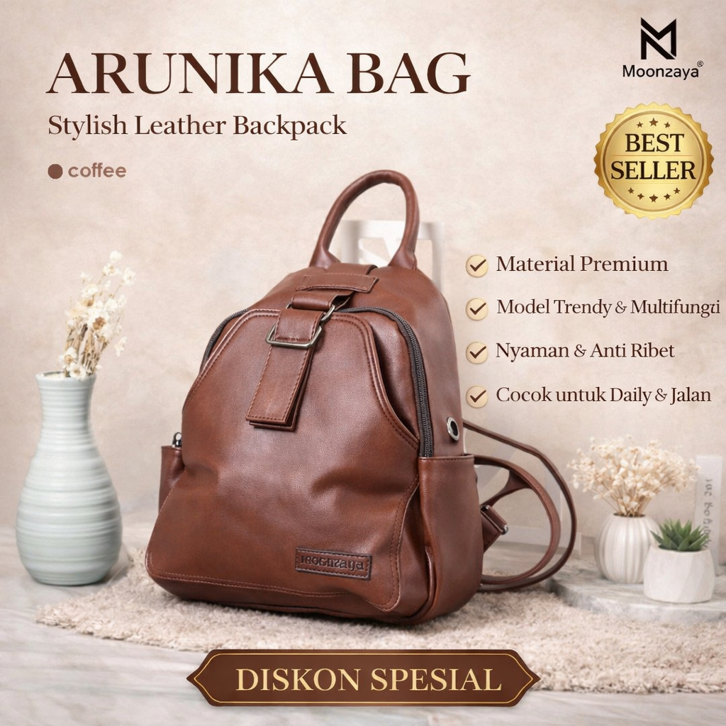 MOONZAYA - RANSEL ARUNIKA By Moonzaya Ransel Wanita Waterproof Sedang dan Simpel
