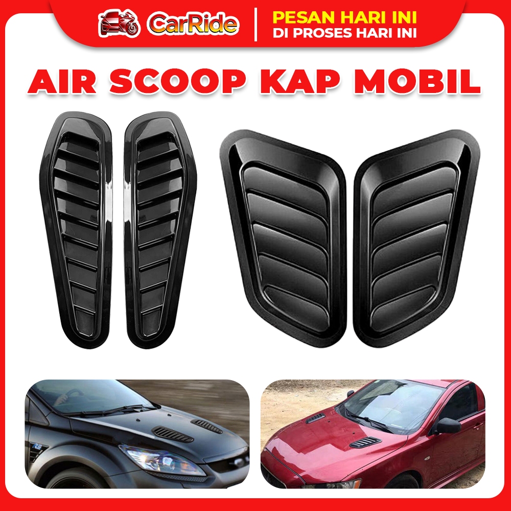 Air Scoop Kap Mobil Tampilan Sporty Air Flow Intake Scoop Universal Variasi Kap Mobil
