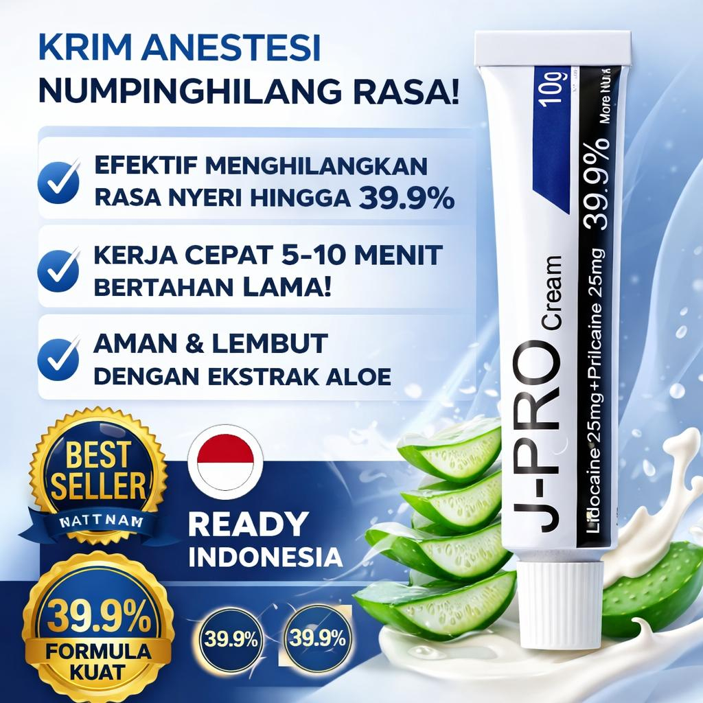 J-Pro | Krim Anestesi Perawatan Sulam Alis & Bibir | Krim Numbing Tato Semi Permanen Aman Nyaman