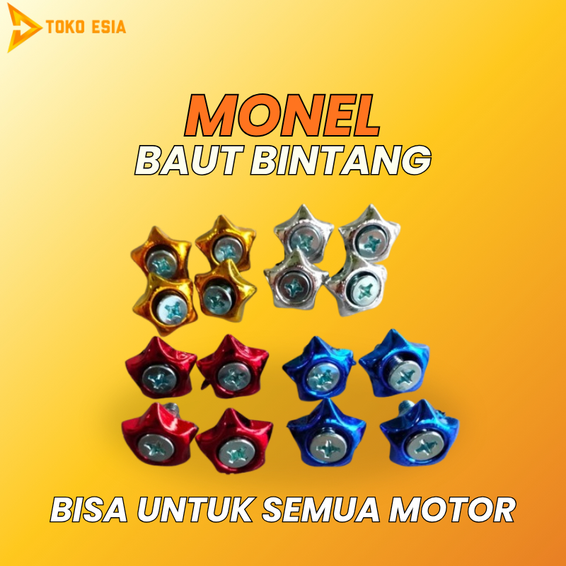 Baut Bintang - Ring Monel Warna Random Harga Satuan - Baut Variasi Motor