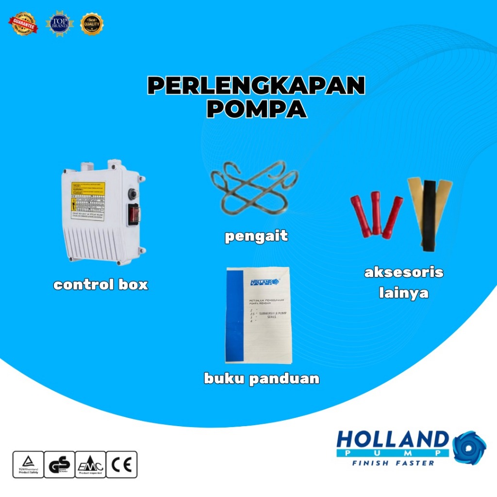 Pompa Air Celup Submersible/ pompa sibel Holland Pump Casing 4 inch 10/7 1.5HP Output 2inch Non