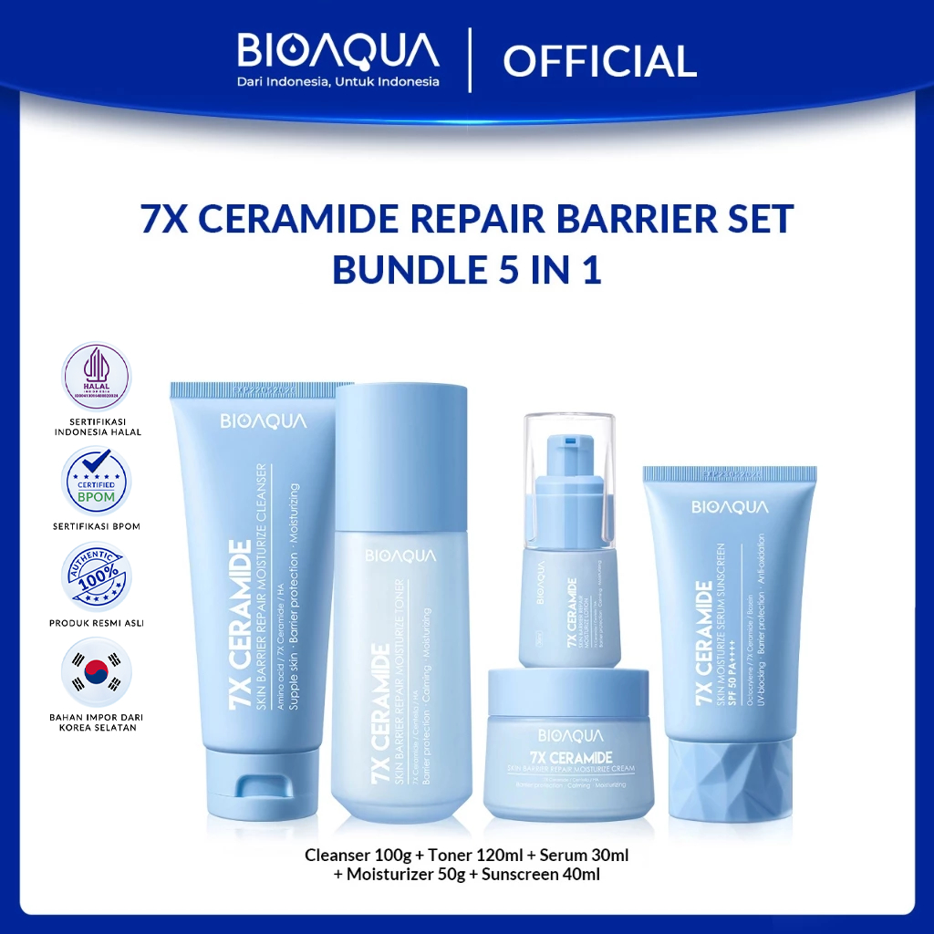 BIOAQUA 7X Ceramide Repair Barrier Sunscreen Sunblock Wajah Skincare With Moisturizer Cream / Hydrat