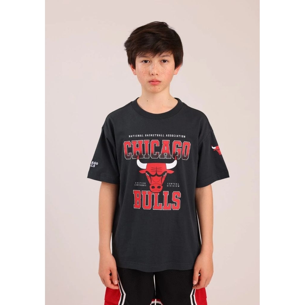 Kaos Anak Laki Laki Basket NBA Chicago Bulls Hitam Merah Original Lavie Stuff