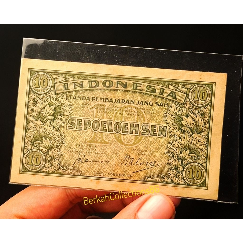 uang 10 sen federal rupiah tahun 1947 asli