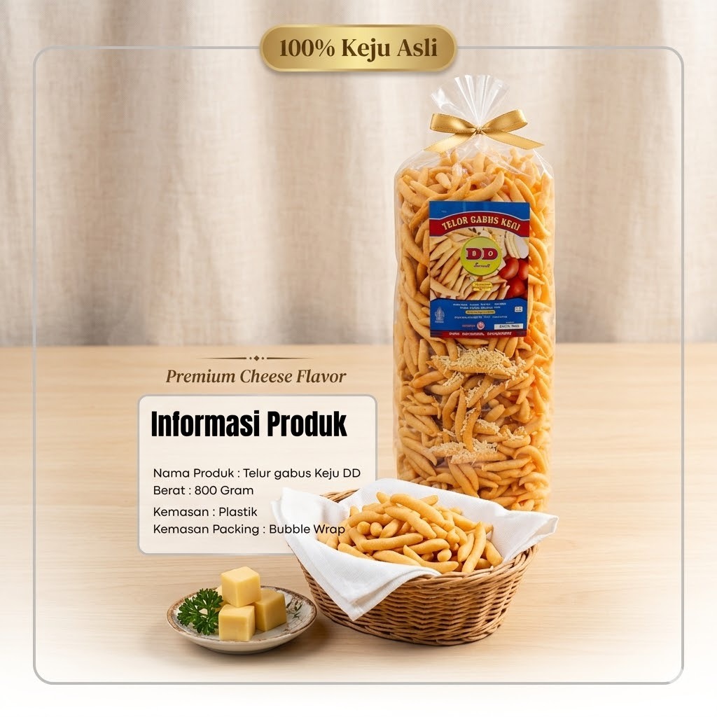 Telor Gabus Keju Gurih 1 Bal Mini 800gram Cendol Keju