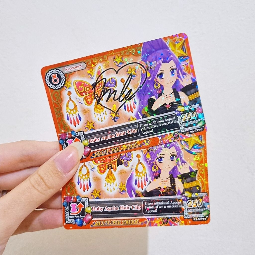 Aikatsu Kartu Card Ruby Ageha Hair Clip Mizuki Acc Indo Ori
