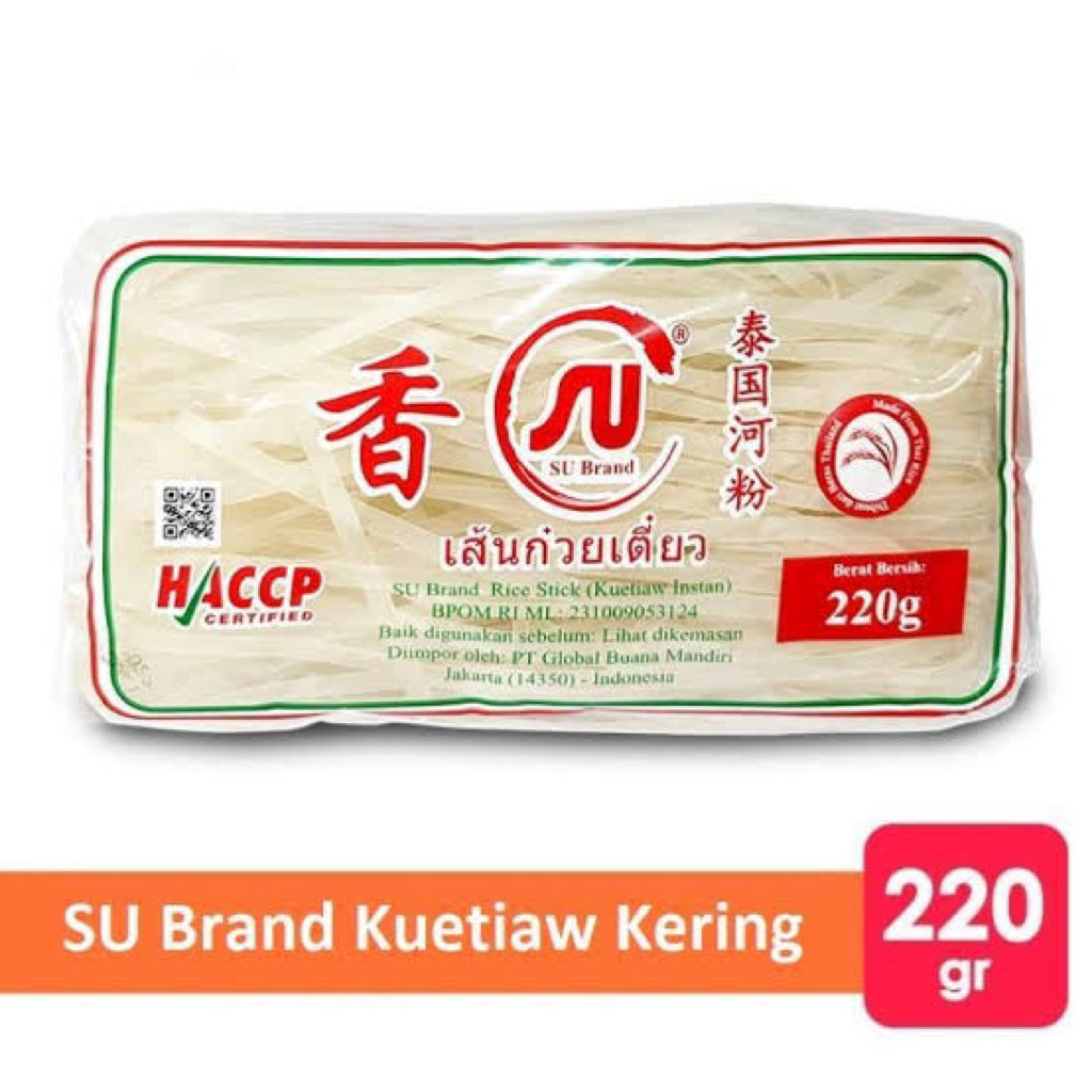 SU Kuetiauw beras 220g - Kwetiauw tepung beras kenyal - kwetiauw instan - kuetiauw instan