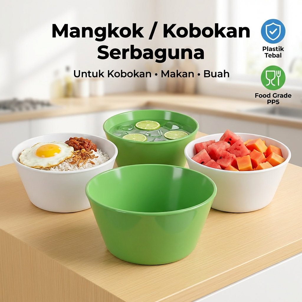 [12 PCS] KOBOKAN TEBAL GRATIS BUBBLE SEMI MELAMIN MANGKOK