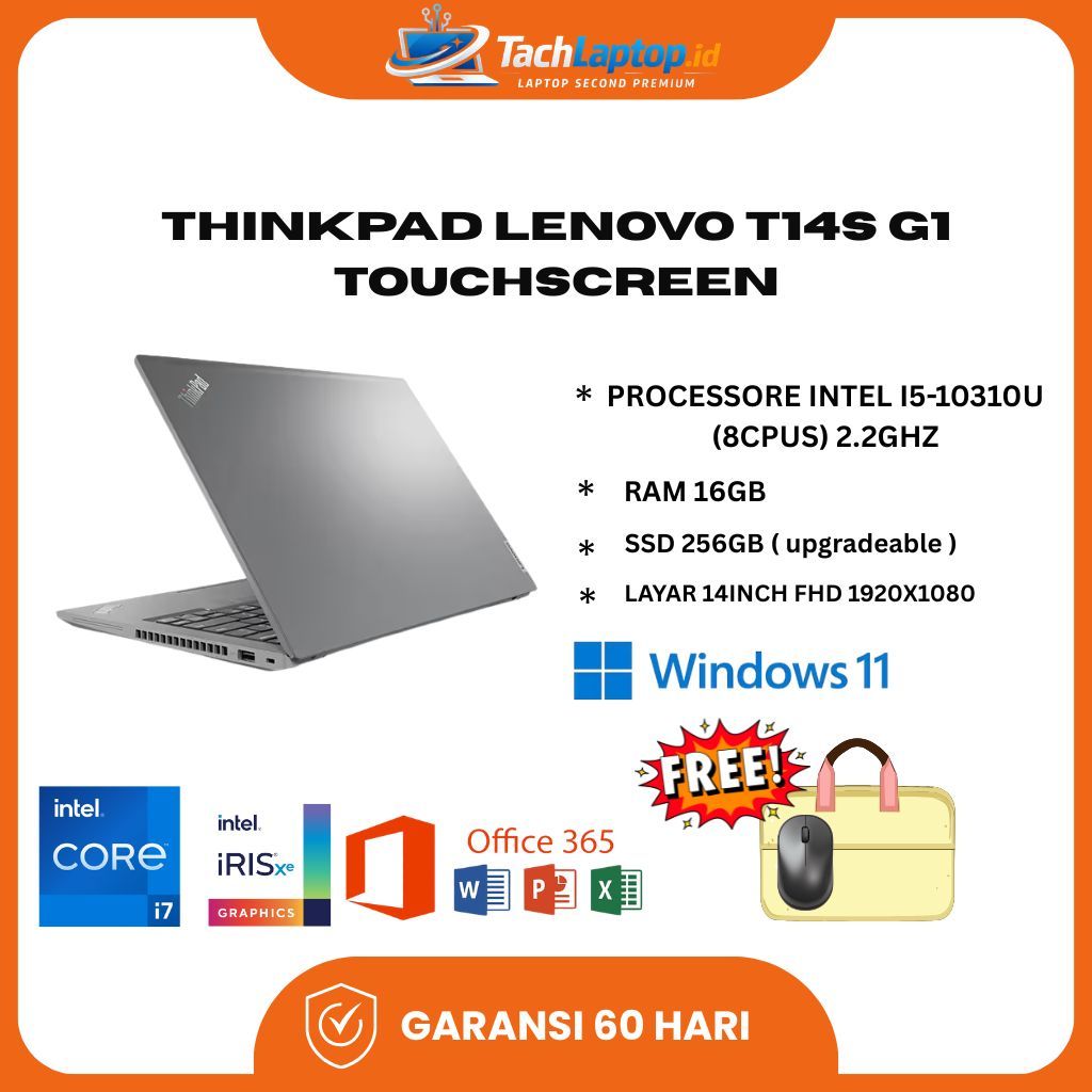 THINKPAD LENOVO T14S G1 INTEL I5-10310U RAM 16GB SSD 512GB