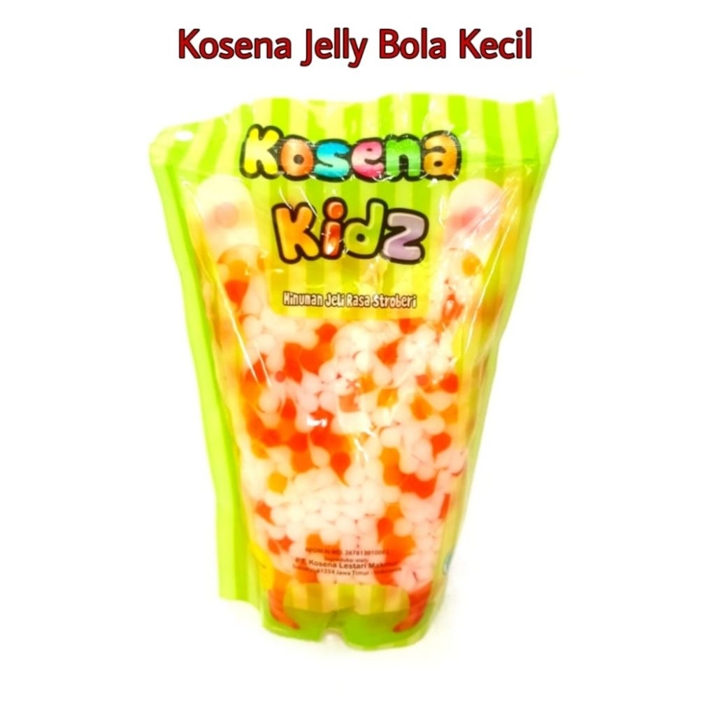 Jelly Kosena Kids 500gr - Motif Bulat Kecil Oren Putih, Cocok untuk Minuman