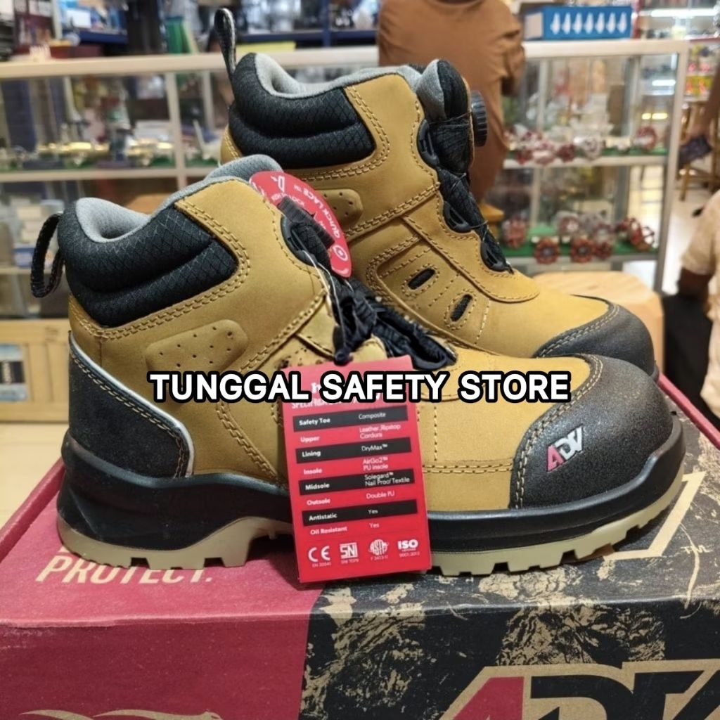 Sepatu safety Cheetah jubatus sand adv 6112k Original / Sepatu Safety Cheetah jubatus Adv Coklat Ori