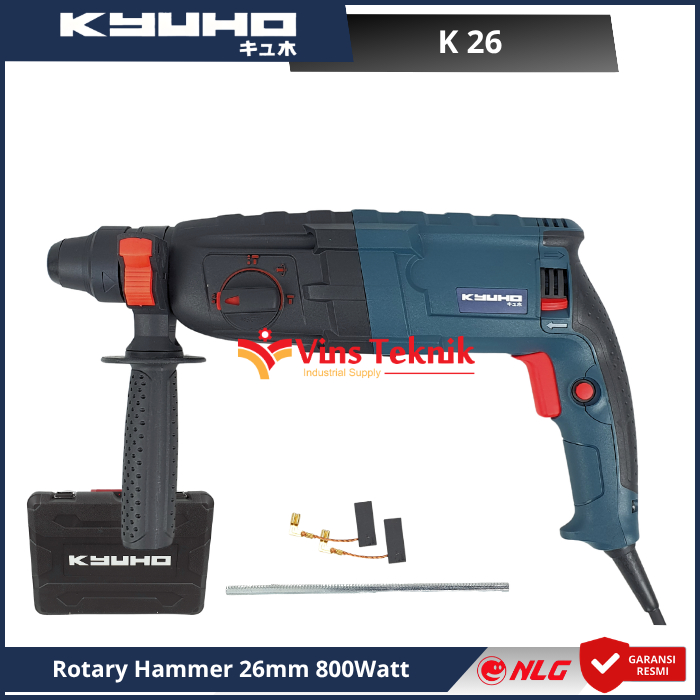 KYUHO K26 Mesin Bor Tembok Beton Rotary Hammer 26mm 800Watt SDS Plus K 26