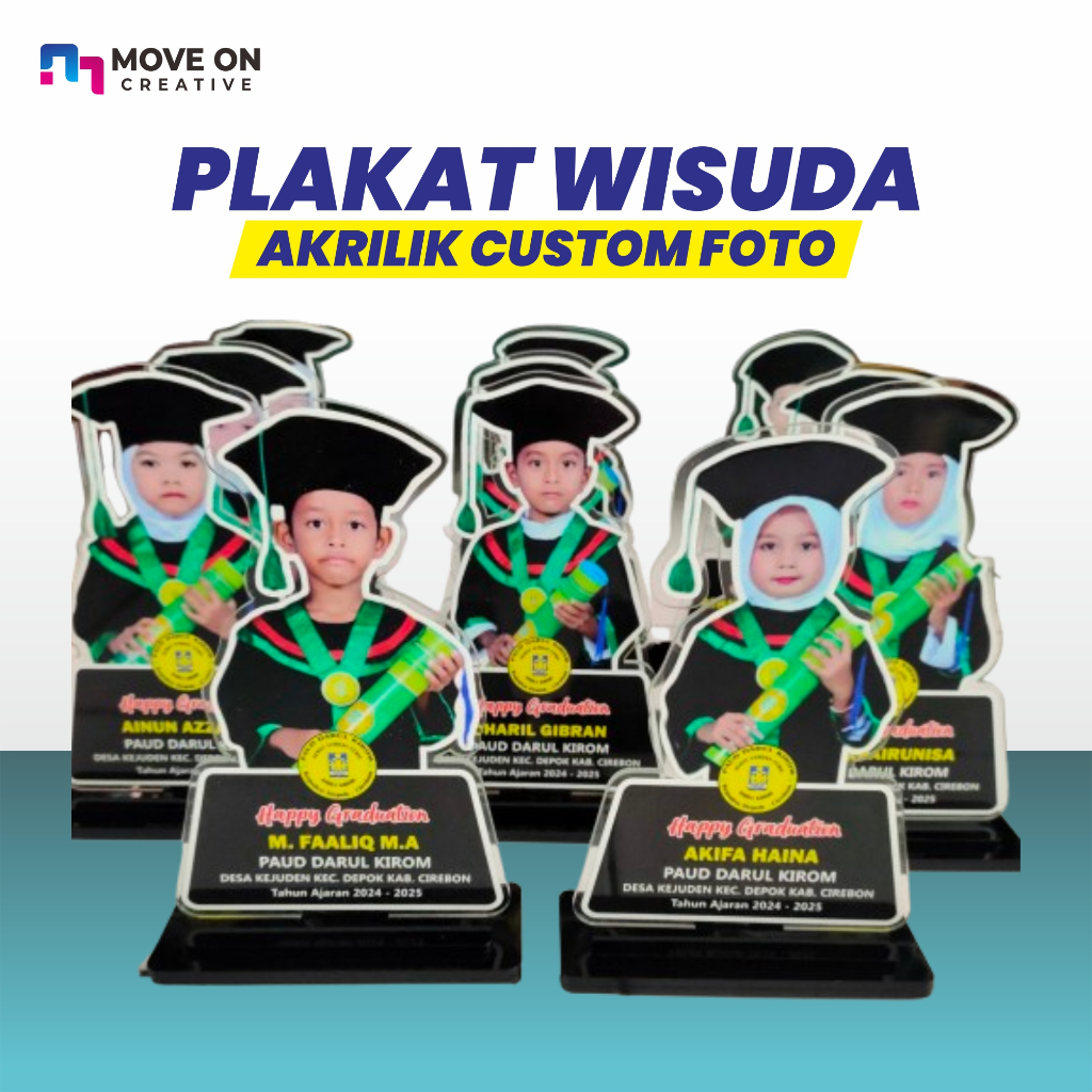 plakat wisuda akrilik custom foto anak, Piala Wisuda foto