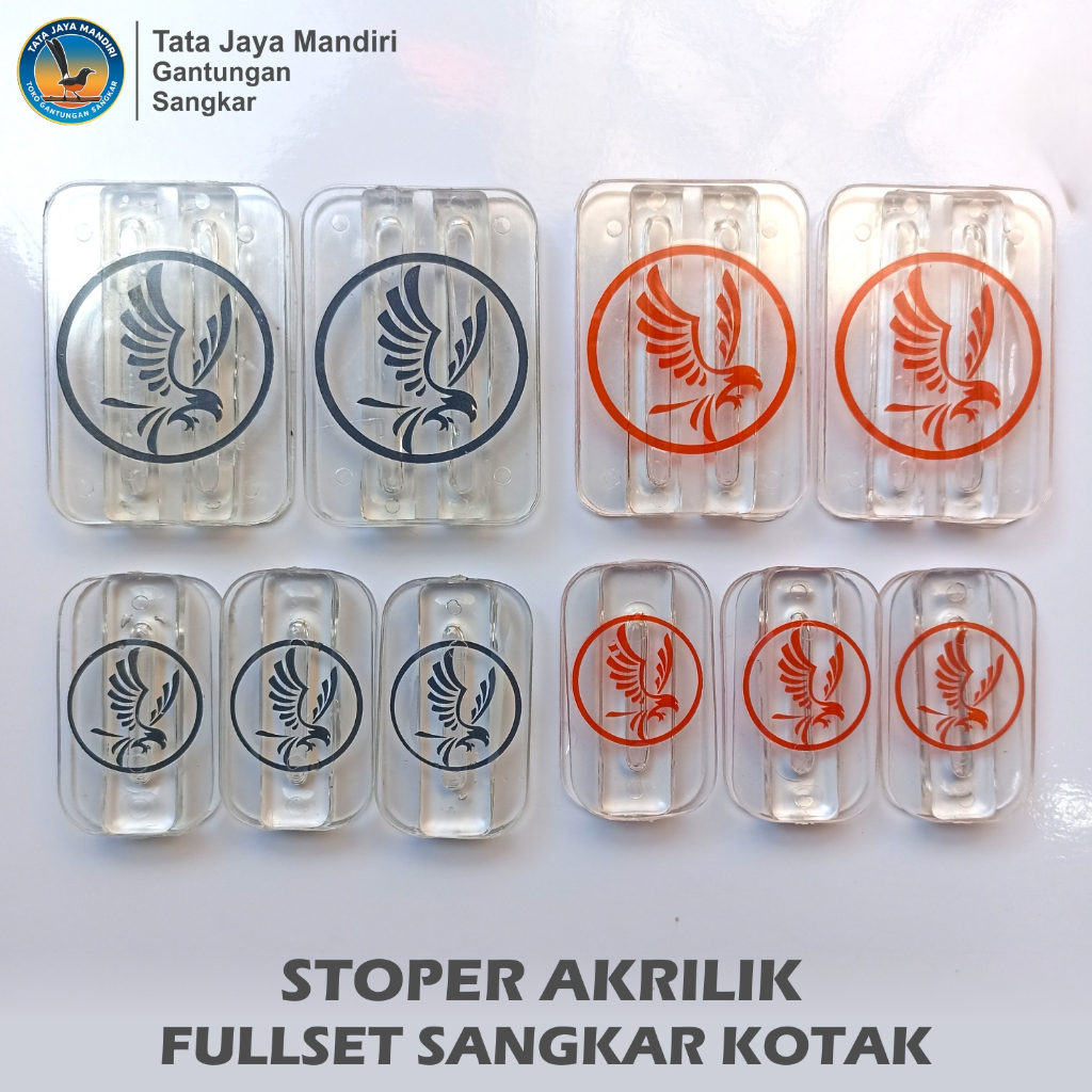 STOPER AKRILIK SANGKAR KOTAK TRANSPARAN FULLSET AKSESORIS SANGKAR BURUNG KOTAK