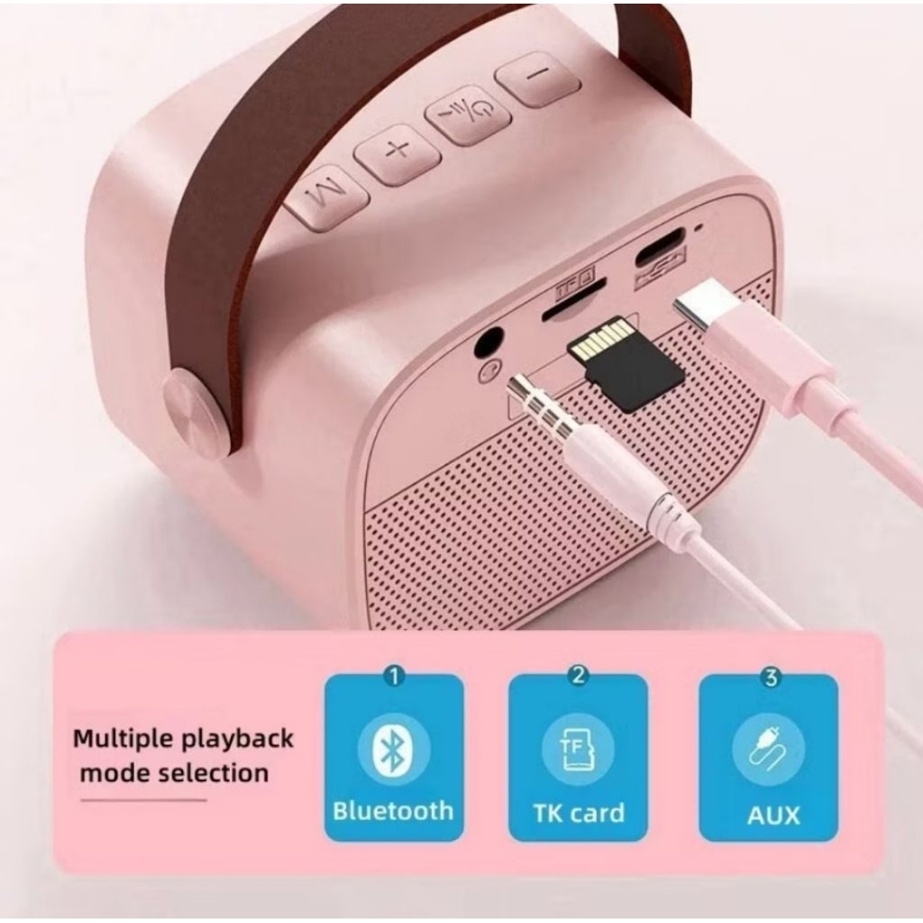 New Deals Promo Obral Speaker Karoke Mic 2 / Speaker Bluetooth Mini Karoke Mic / Mini Speaker