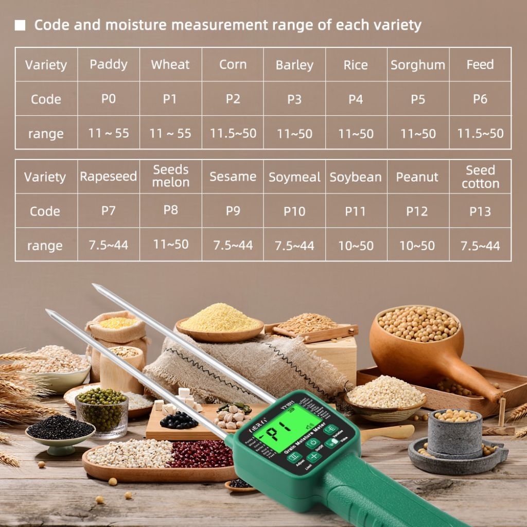 tester kelembaban kadar air biji jagung beras gandum padi kacang digital grain moisture meter