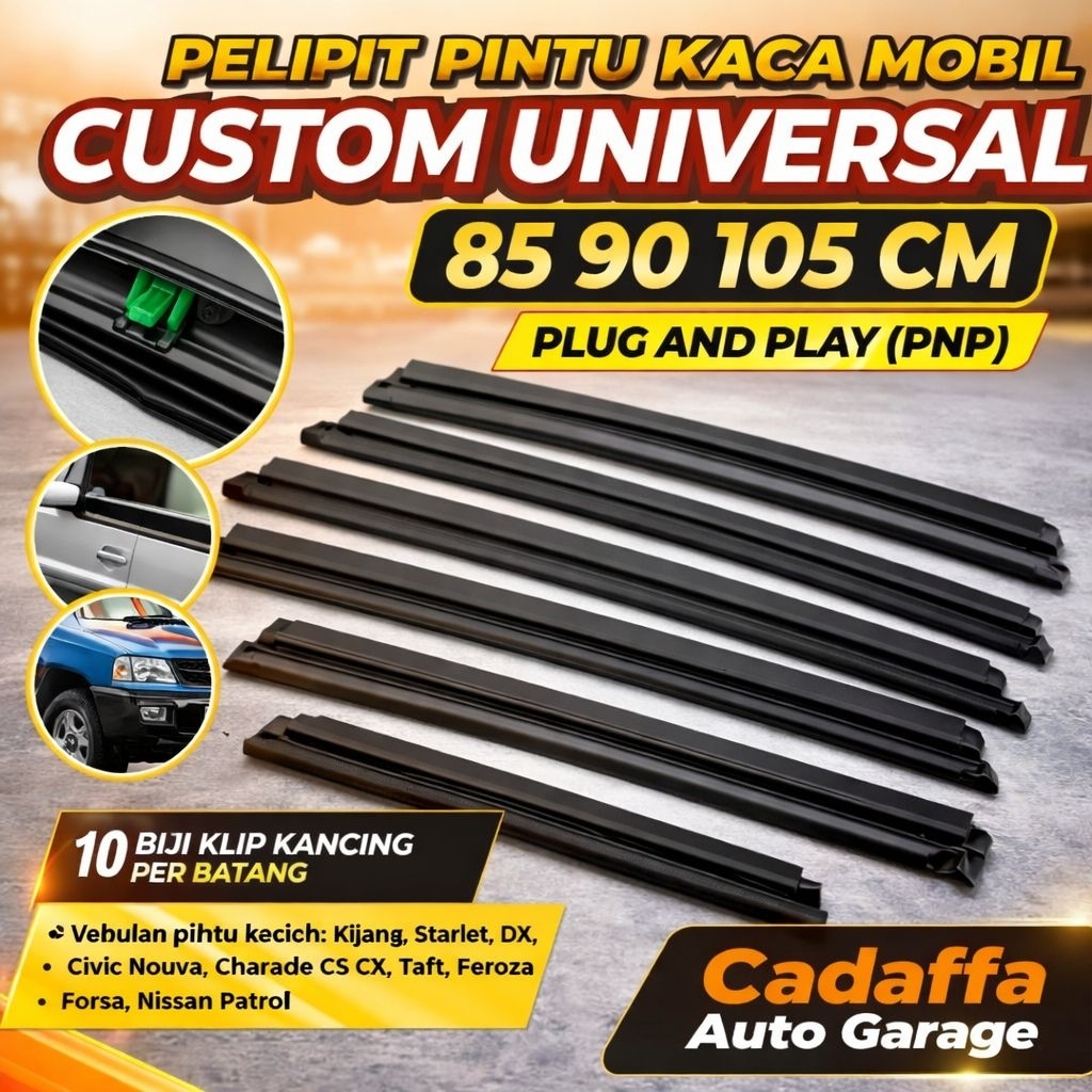 Pelipit list pintu kaca mobil Universal uk 85 90 105 cm